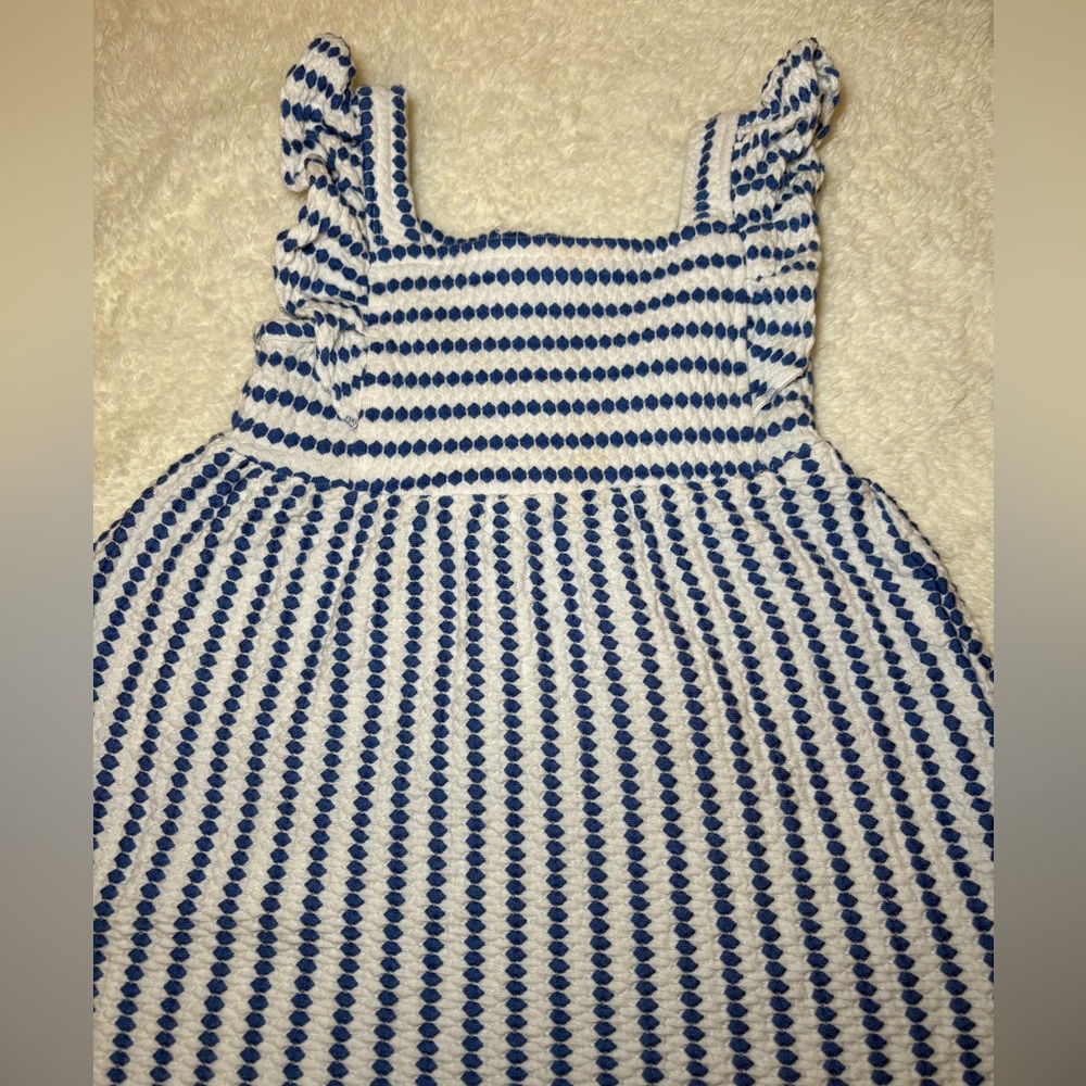 Primark Navy and White Textured Dress